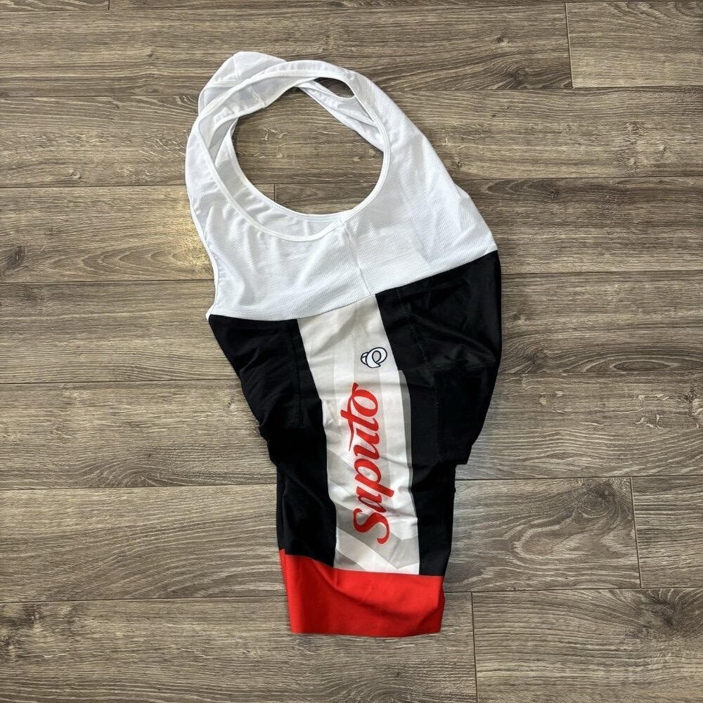 IQ Pearl‎ Izumi Womens Cycling Pro Bib Shorts Black Red White Padded Shorts L